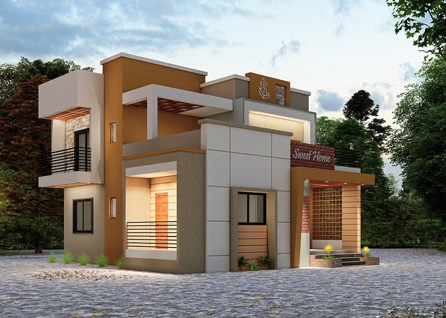 Best Modern House Exterior Painting Design in Belgaum (Stone Texture + Premium Look) | Swapnapurti Paints